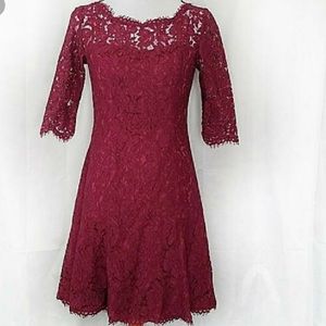 Nordstrom Eliza J cranberry lace A-line dress